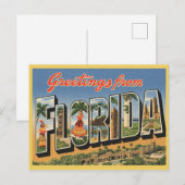 Titel Vintag "Grüße aus Florida" Postkarte (Vorne/Hinten)