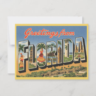 Titel Vintage "Grüße aus Florida" Postkarte
