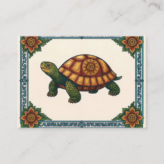 Titel: Vintage-Stil Ornamental Schildkröten-Kunsti Begleitkarte