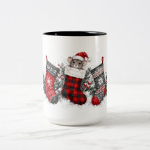 Titel: Weihnachtsmaus in karierter Buffalo-Socke