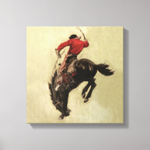 Titelbild der „Bucking Bronco“-Zeitschrift von NC Leinwanddruck