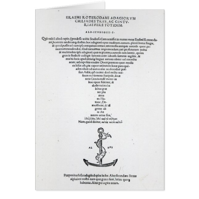 Titelblatt der Sprichwörter von ERASMUS (Vorne)