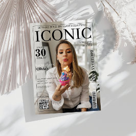 Titelblatt der Zeitschrift qr Party 30. Geburtstag Einladung