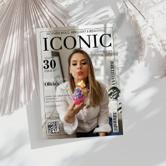 Titelblatt der Zeitschrift qr Party 30. Geburtstag Einladung