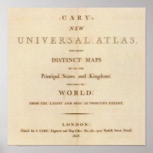Titelblatt des neuen universellen Atlasses Poster