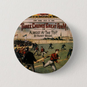 Titelblatt des Vintage-Sport-Baseball-Magazins Thr Button