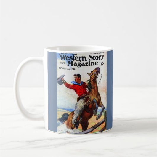 Titelblatt des Western Story Magazins 1924 Kaffeetasse (Links)