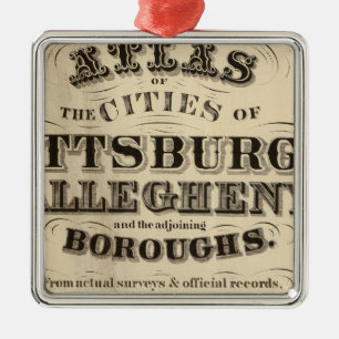 Titelblatt Pittsburgh, Allegheny Atlas Silbernes Ornament
