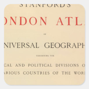 Titelblatt-Stanfords London-Atlas Quadratischer Aufkleber