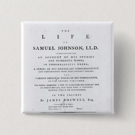 Titelblatt, 'vom Leben von Samuel Johnson Button (Vorderseite)