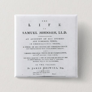 Titelblatt, 'vom Leben von Samuel Johnson Button