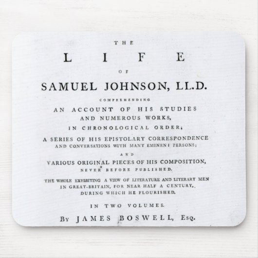 Titelblatt, 'vom Leben von Samuel Johnson Mousepad (Vorne)