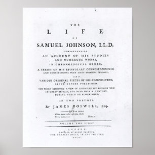Titelblatt, 'vom Leben von Samuel Johnson Poster
