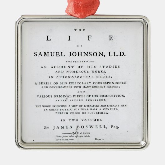 Titelblatt, 'vom Leben von Samuel Johnson Silbernes Ornament (Vorne)