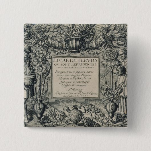 Titelblatt von "Livre-DES Fleurs" durch Jean Le Button (Vorderseite)