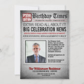 Titelblatt Zeitung Geburtstagsparty Einladung (Vorderseite)