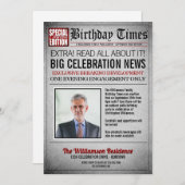 Titelblatt Zeitung Geburtstagsparty Einladung (Vorne/Hinten)
