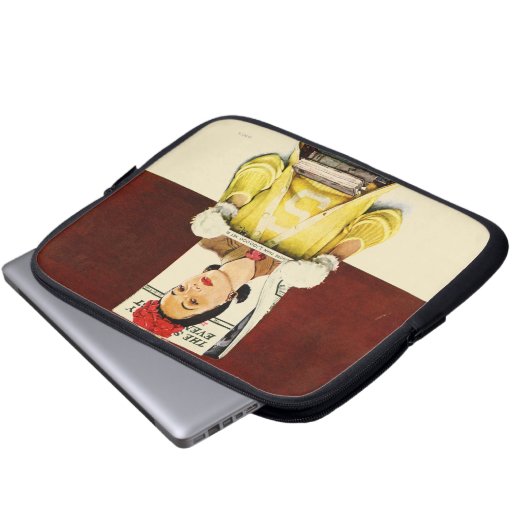 Titelmädchen Laptopschutzhülle (Vorne Knopf)