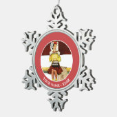 Titelmädchen Schneeflocken Zinn-Ornament (Rechts)