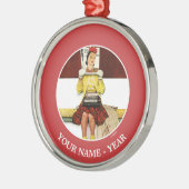 Titelmädchen Silbernes Ornament (Links)