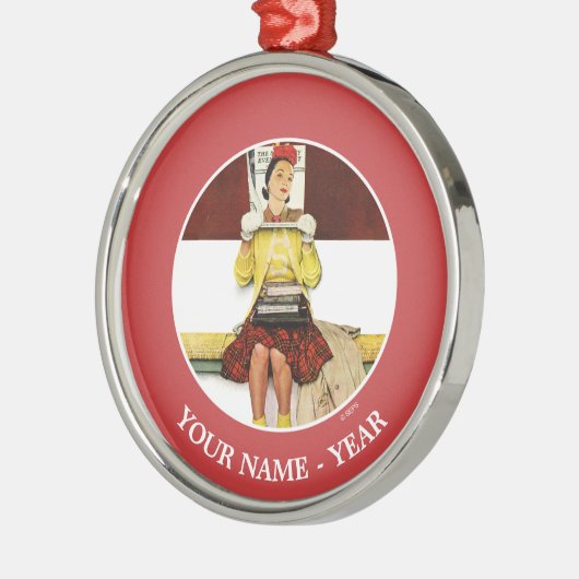Titelmädchen Silbernes Ornament (Links)