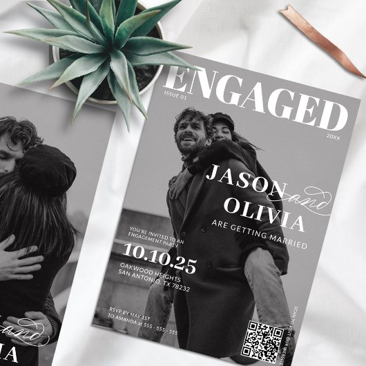 Titelpartei im Schwarz-Weiß-Magazin Einladung