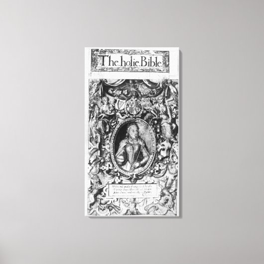 Titelseite der Bischofsbibel, Pub. 1568 Leinwanddruck (Vorderseite)