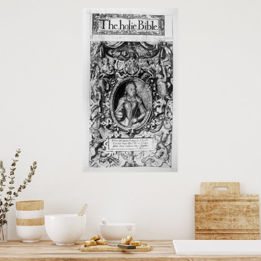 Titelseite der Bischofsbibel, Pub. 1568 Poster (Küche)