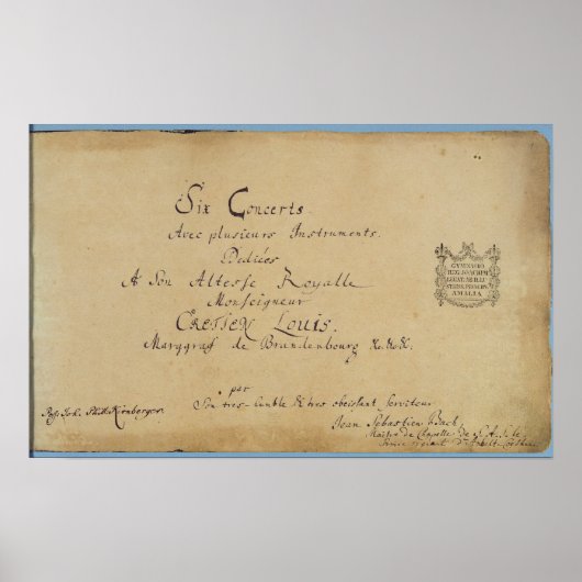 Titelseite der "Brandenburger Konzerte" Poster (Vorne)