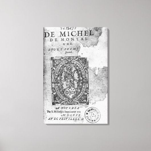 Titelseite der ersten Ausgabe von "Essais" Leinwanddruck (Vorderseite)
