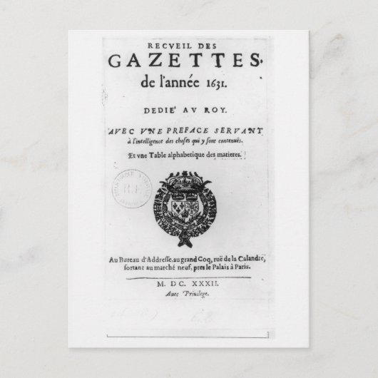 Titelseite der ersten Sammlung von "La Postkarte (Vorderseite)