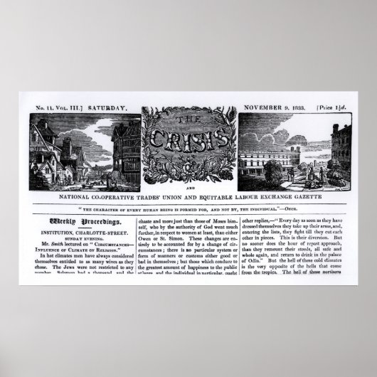 Titelseite der "National Co-operative Trades" Poster (Vorne)