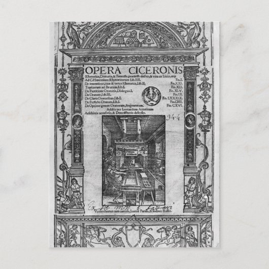 Titelseite der Oper Ciceronis, veröffentlicht 1520 Postkarte (Vorderseite)