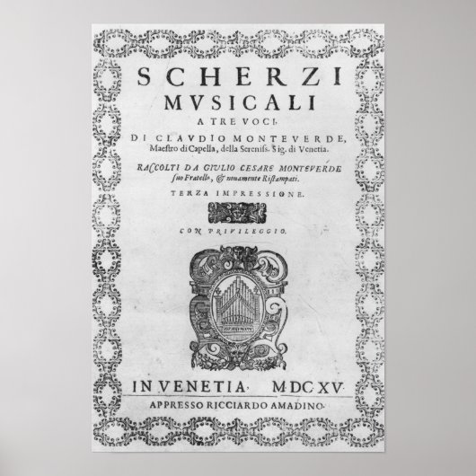 Titelseite der Scherzi Musicali Poster (Vorne)