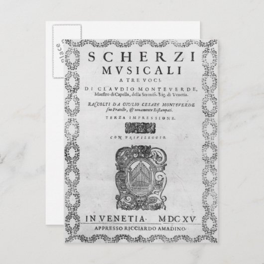 Titelseite der Scherzi Musicali Postkarte (Vorne/Hinten)