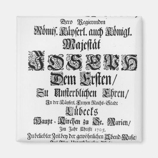 Titelseite des Abendmusik, 1705 Magnet (Vorne)