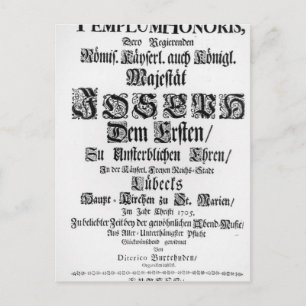Titelseite des Abendmusik, 1705 Postkarte