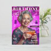 Titelseite des Birthday Magazine Einladung (Stehend Vorderseite)
