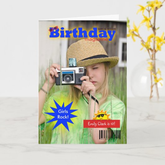 Titelseite des Birthday Magazine Karte (Gelbe Blume)