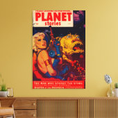 Titelseite des Magazins Planet Stories Leinwanddruck (Insitu (Wohnzimmer))