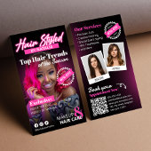 Titelseite des Pink & Black Hair Salon Magazine Visitenkarte