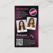 Titelseite des Pink & Black Hair Salon Magazine Visitenkarte (Rückseite)