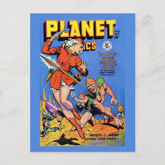 Titelseite des Planet-Comic #55 | VINTAGES COMIC Postkarte (Vorderseite)