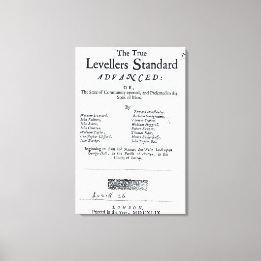 Titelseite des Standards der wahren Levelers Leinwanddruck (Vorderseite)