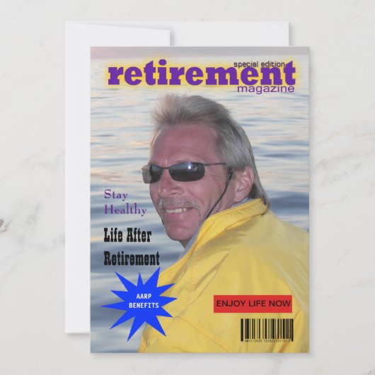 Titelseite des Zeitschrift Retirement Magazine Einladung (Vorderseite)