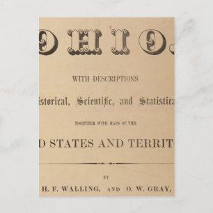 Titelseite eines topographischen Atlas Postkarte