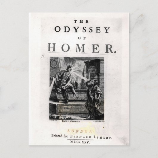 Titelseite für "The Odyssey" von Homer Postkarte (Vorderseite)