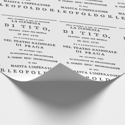 Titelseite La Clemenza di Tito Libretto Geschenkpapier (Ecke)