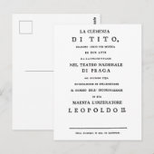 Titelseite La Clemenza di Tito Libretto Postkarte (Vorne/Hinten)