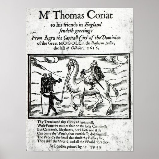 Titelseite, Thomas Coryats Reisen in Indien Poster (Vorne)